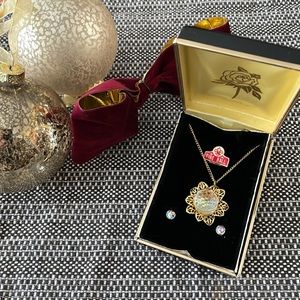 Fire Ball Necklace + Stud Earrings